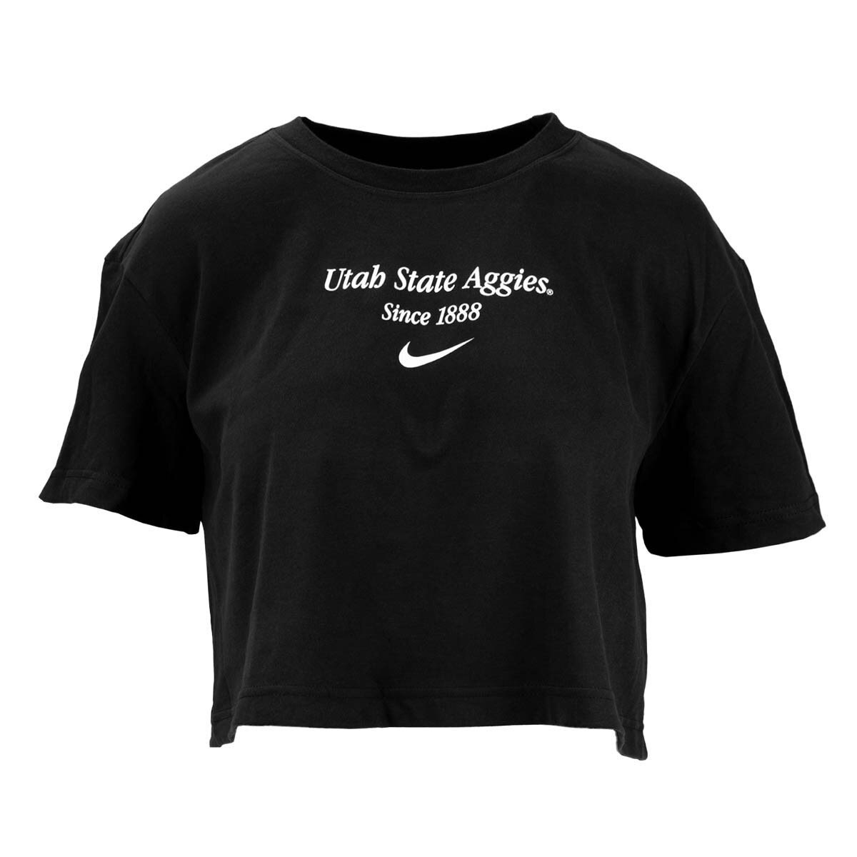 Women's nike utah state aggies black crop tee